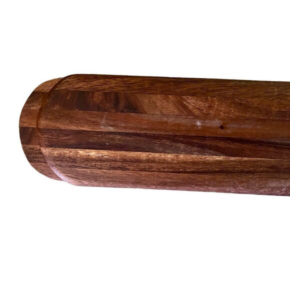 Napastyle 2007 French Bread Baguette Acacia  Wood Cutting Board Leather Hanger - Picture 14 of 15